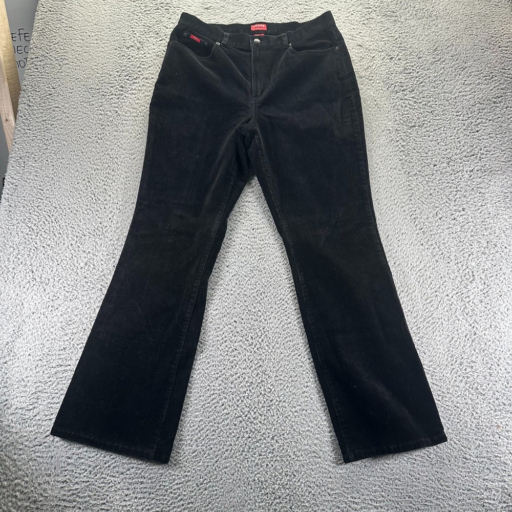 Chaps Pant Womens 10 Black Cotton Corduroy Chino Bootcut Stretch Preppy Office